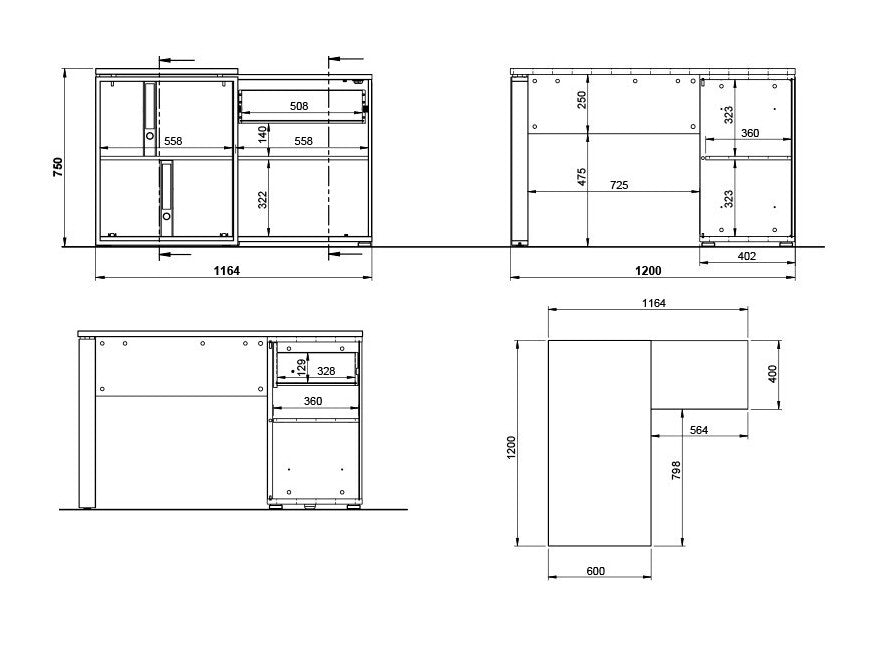 Kampinis darbo stalas 115198