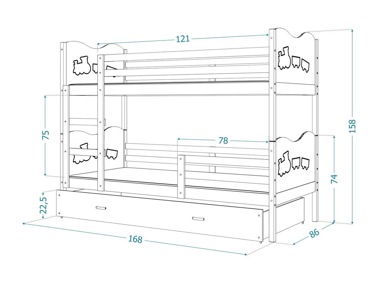 Dviaukštė lova 144677