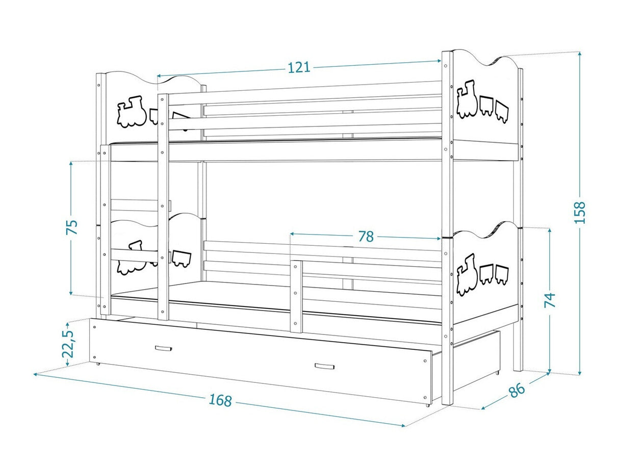 Dviaukštė lova 144677