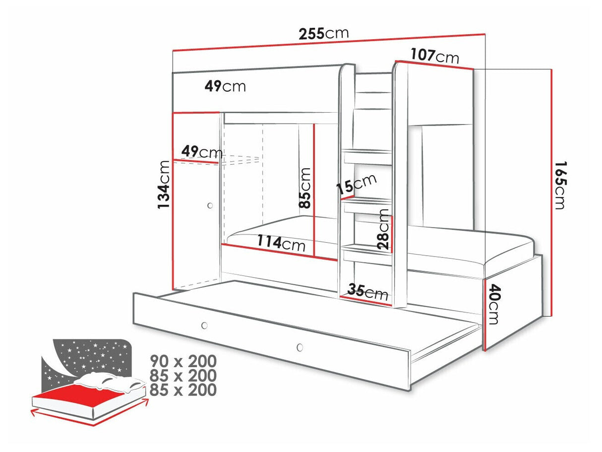 Dviaukštė lova 477526
