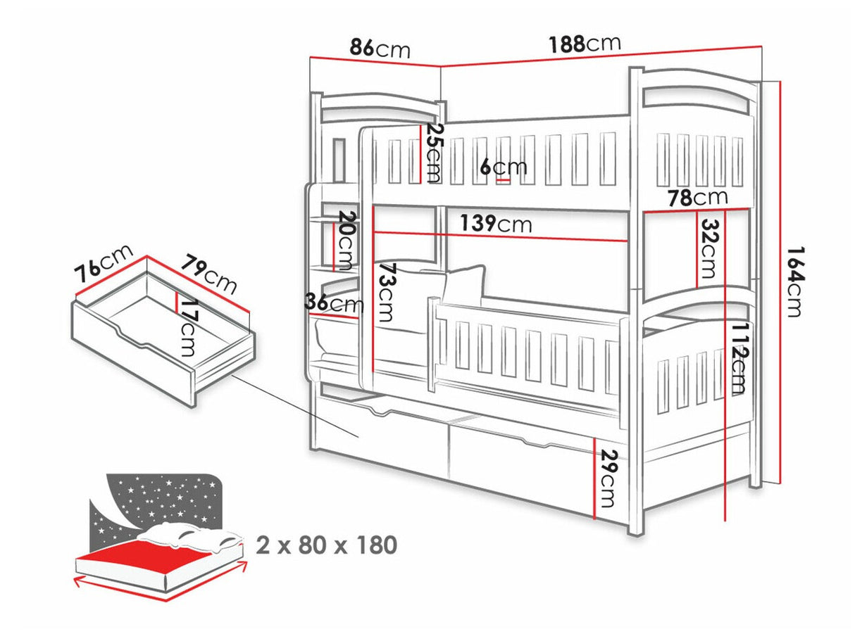 Dviaukštė lova 348669