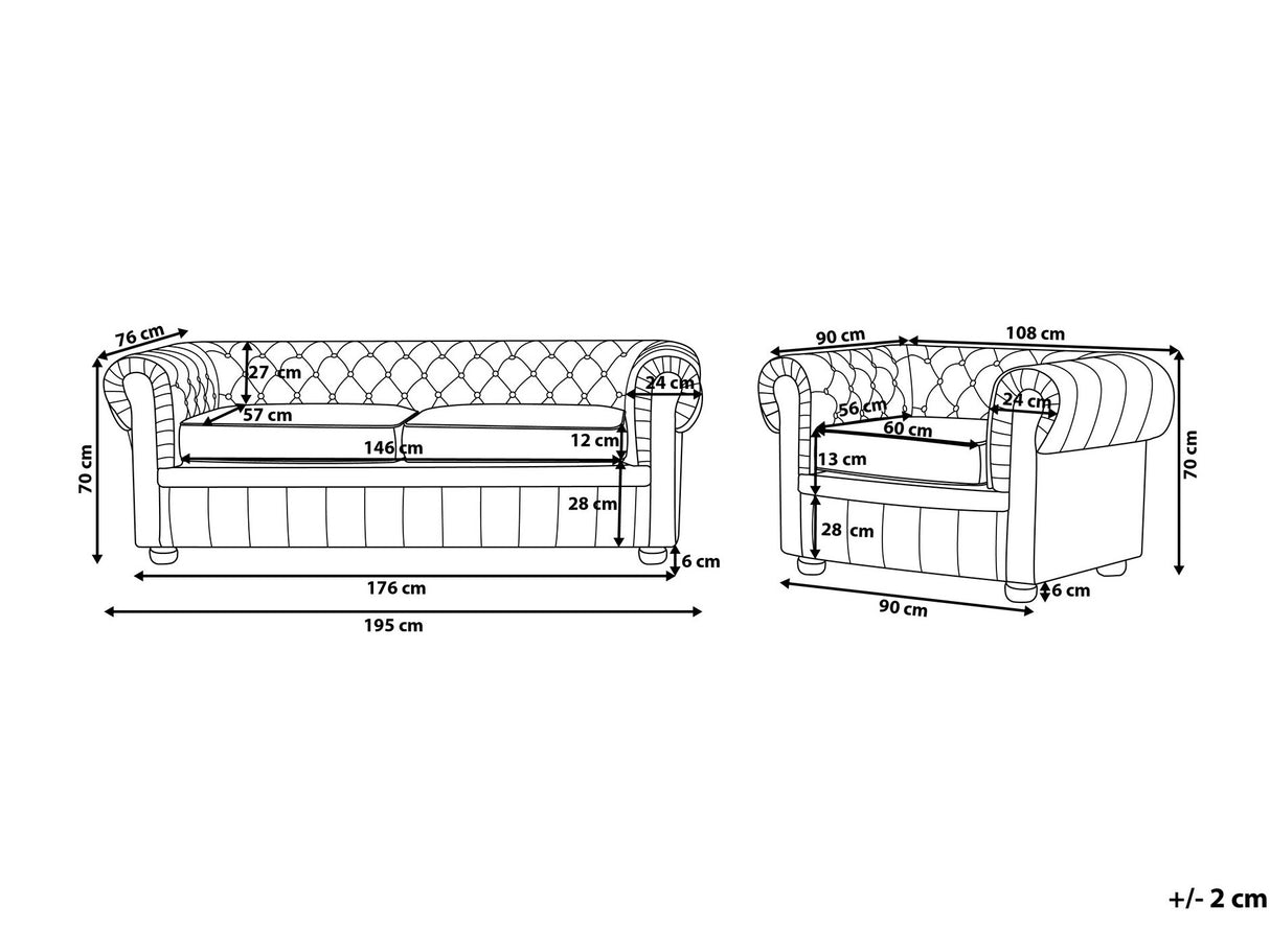 Chesterfield minkštų baldų komplektas 521551