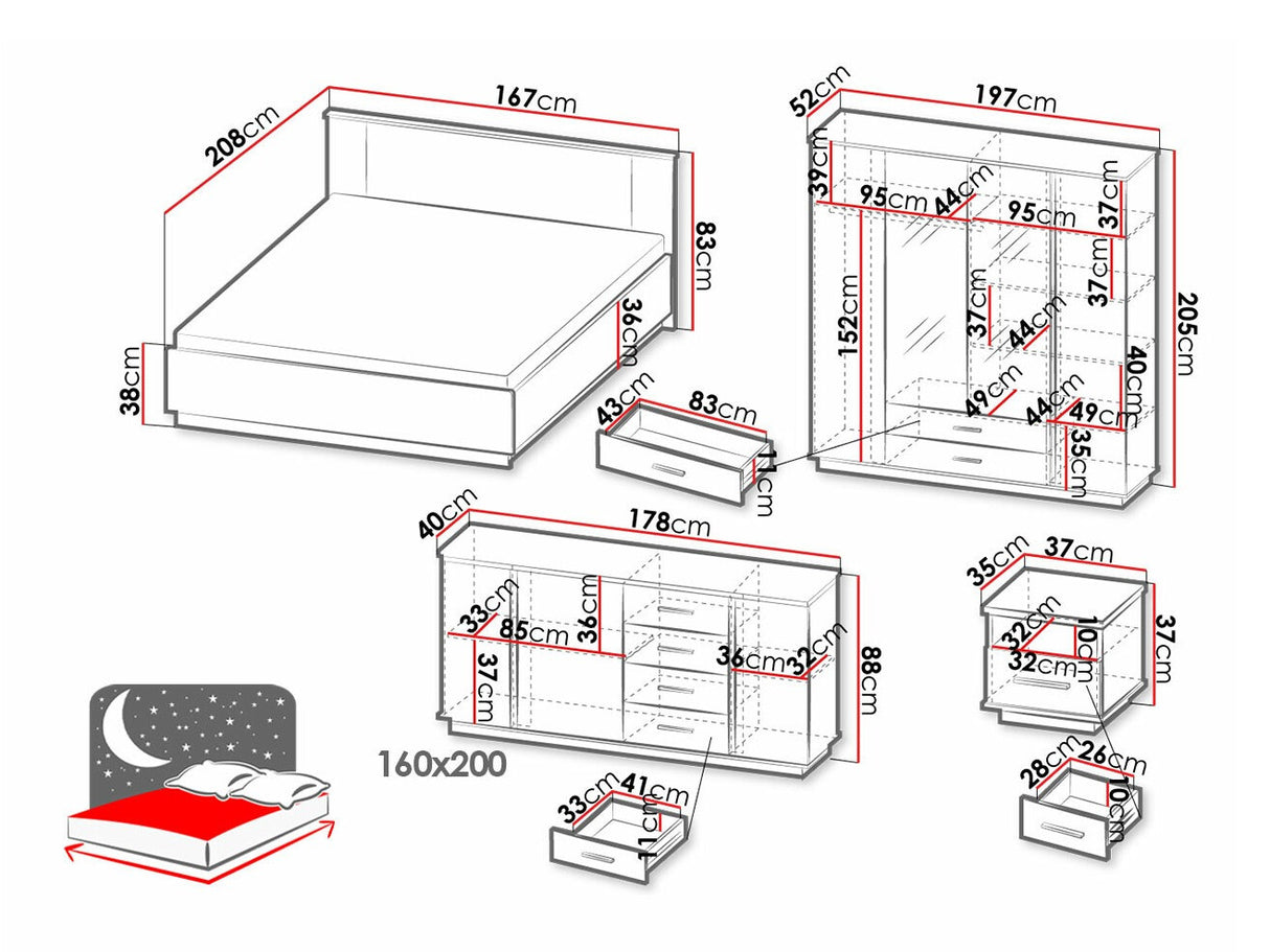 Miegamojo komplektas 528123