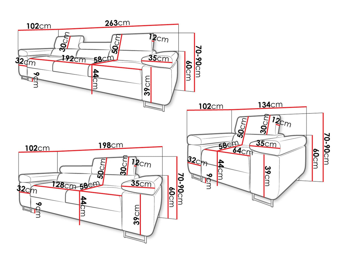 Minkštų baldų komplektas 535778