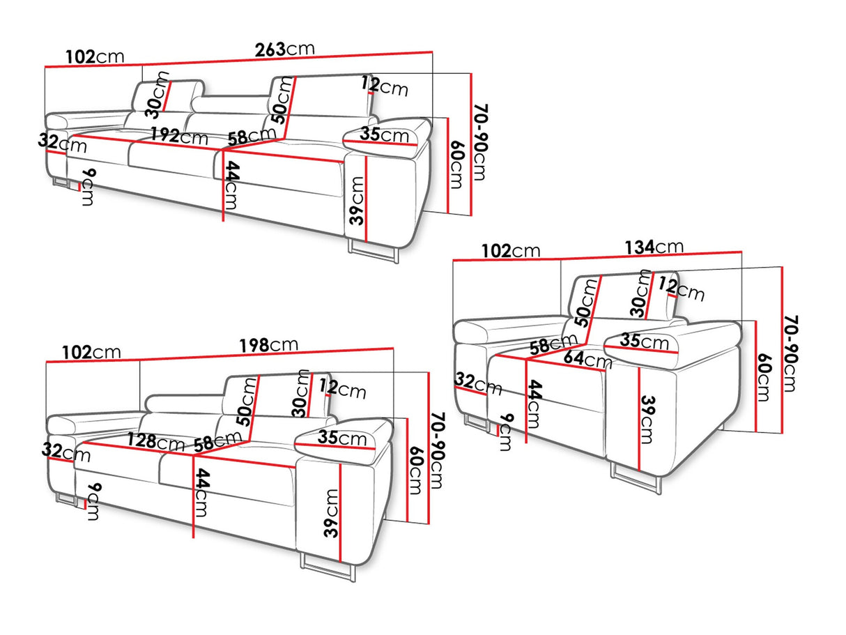 Minkštų baldų komplektas 535778