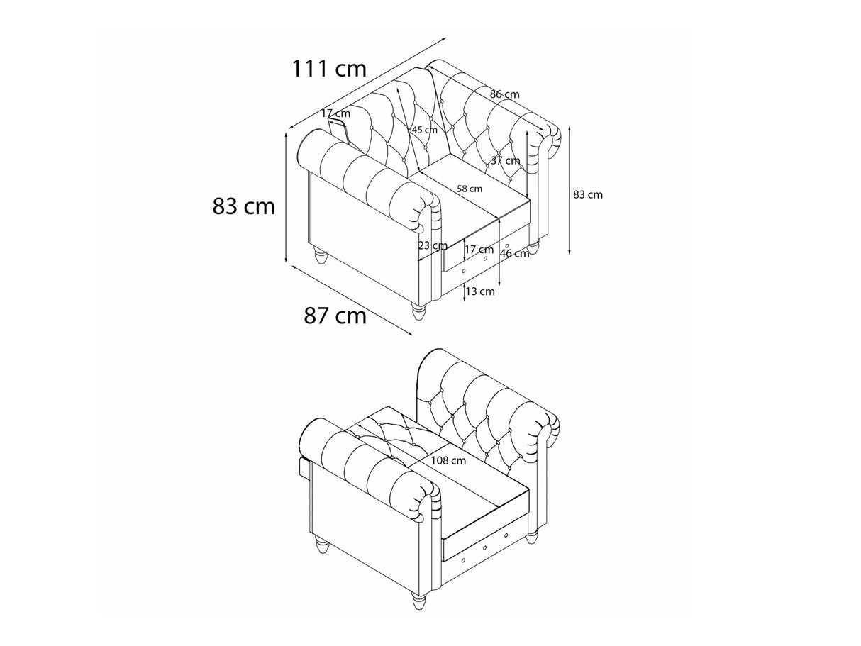 Chesterfield fotelis 525414 3578734