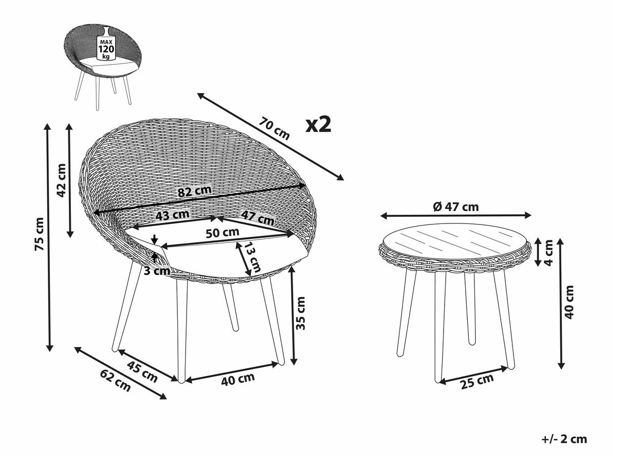 Lauko baldų komplektas 541267