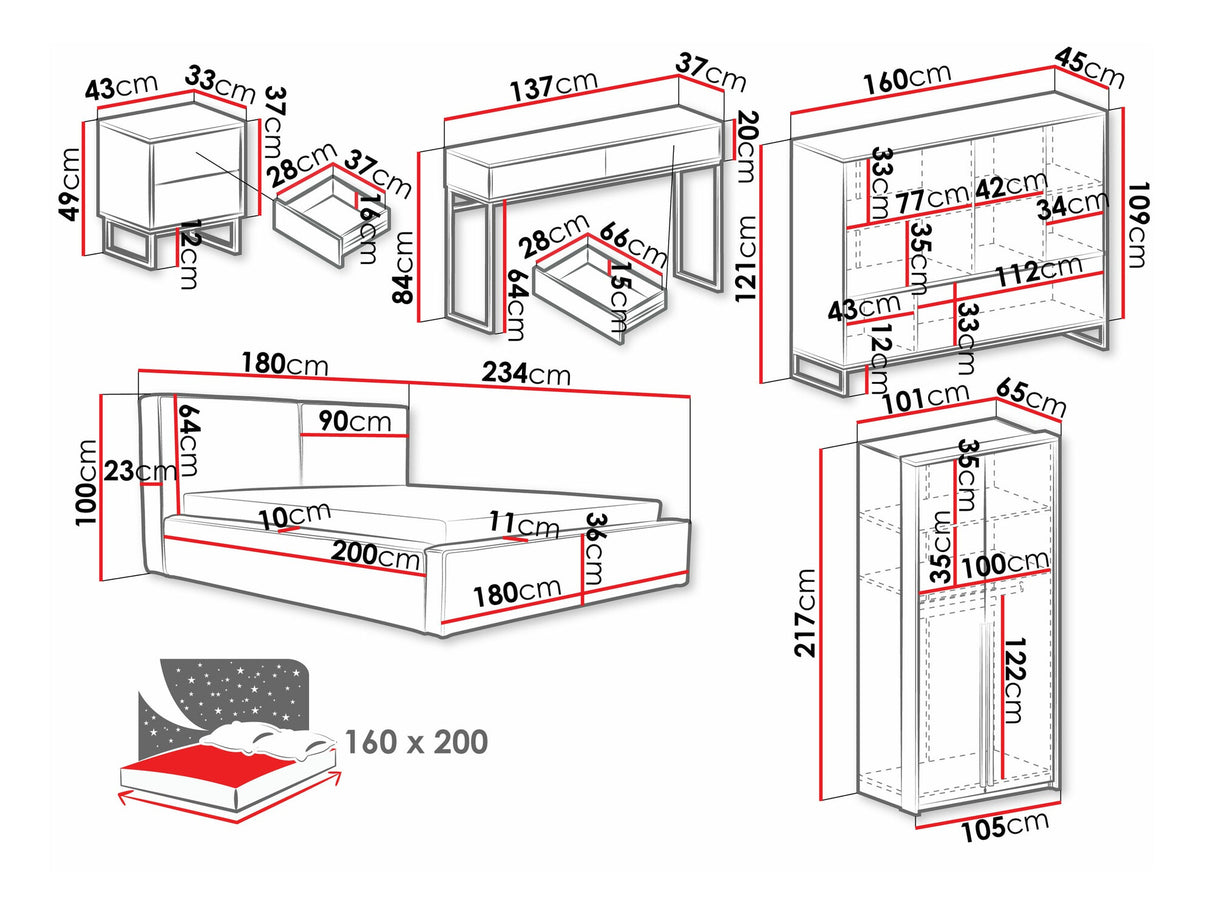 Miegamojo komplektas 562976