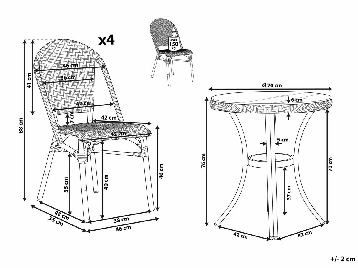 Stalo ir kėdžių komplektas 580637