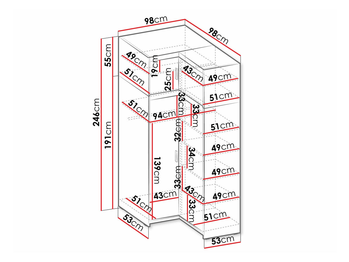 Kampinė spinta 581637