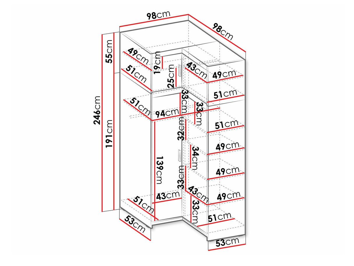 Kampinė spinta 581637