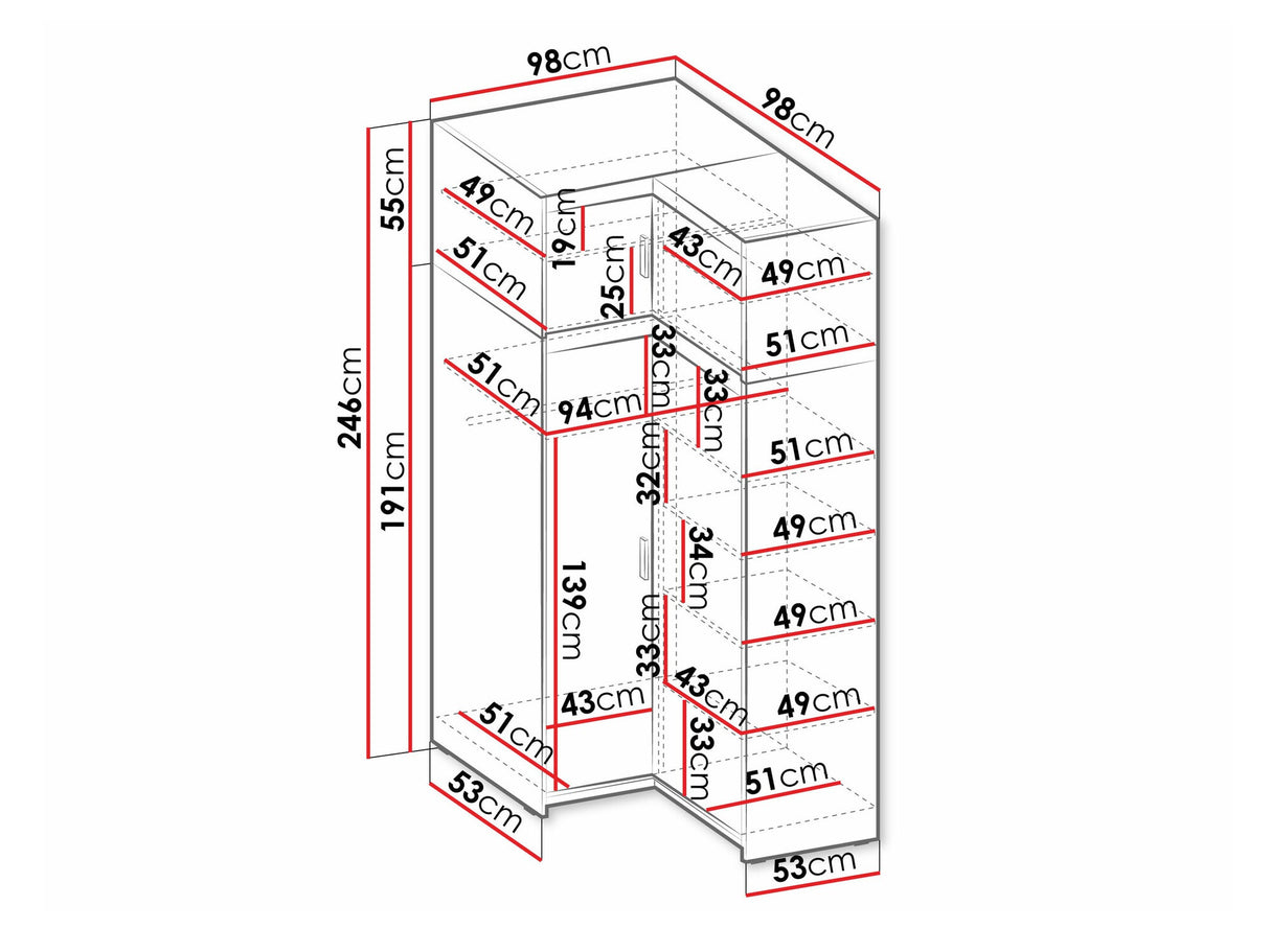 Kampinė spinta 581637