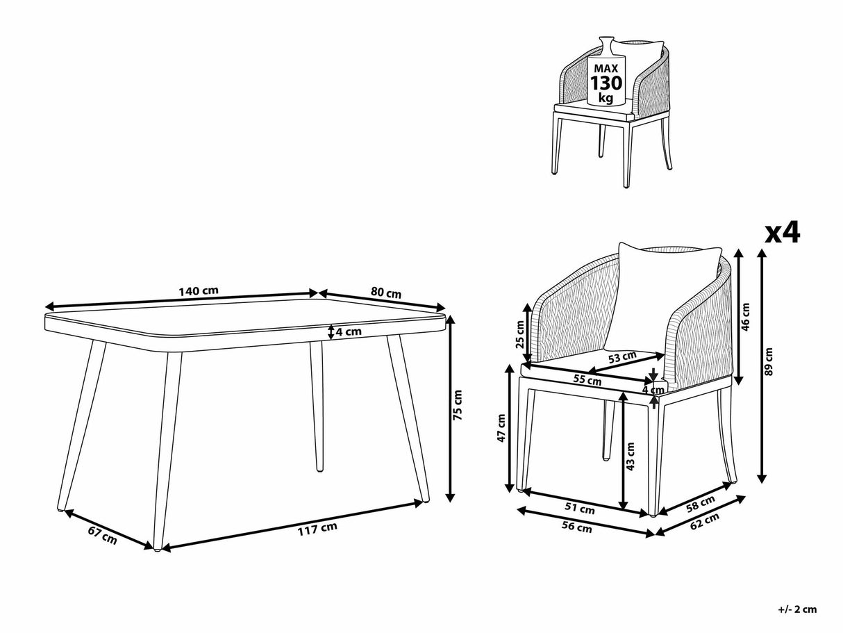 Stalo ir kėdžių komplektas 582622