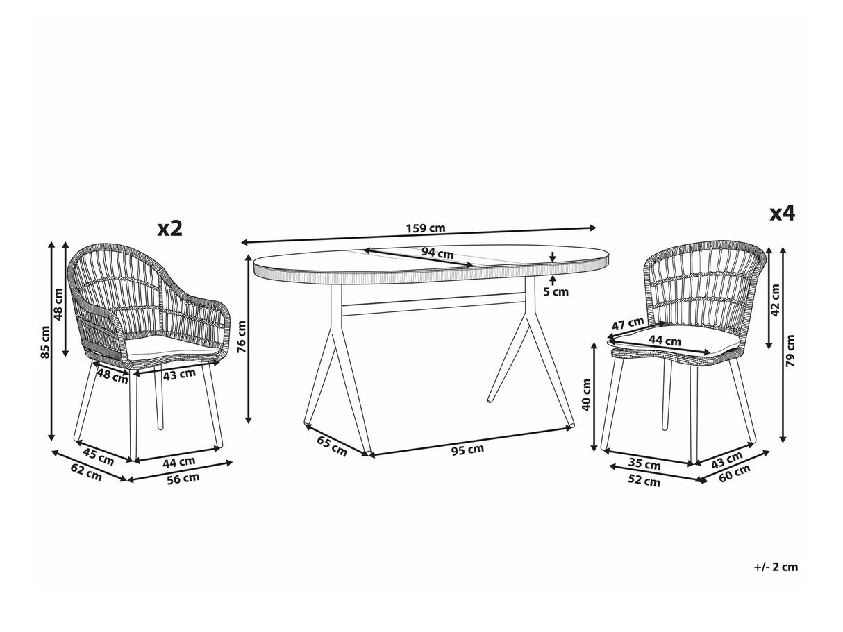 Stalo ir kėdžių komplektas 582707