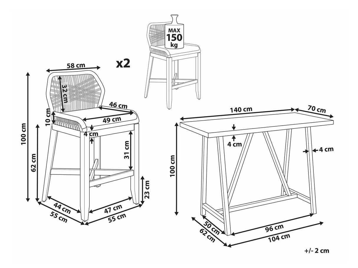 Stalo ir kėdžių komplektas 584052