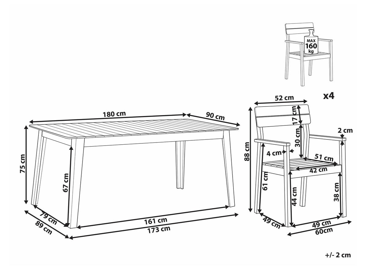 Stalo ir kėdžių komplektas 588337