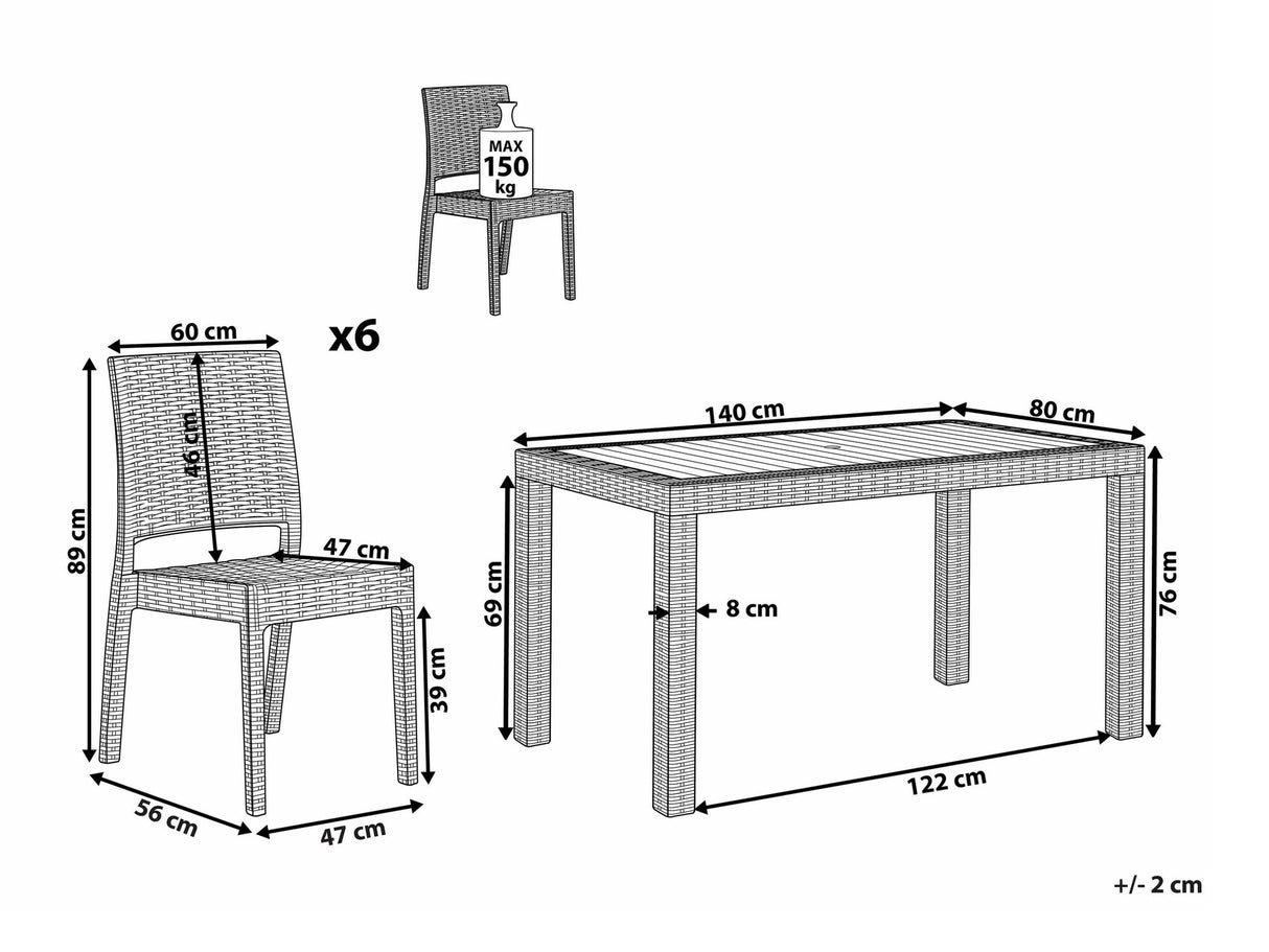 Stalo ir kėdžių komplektas 588748