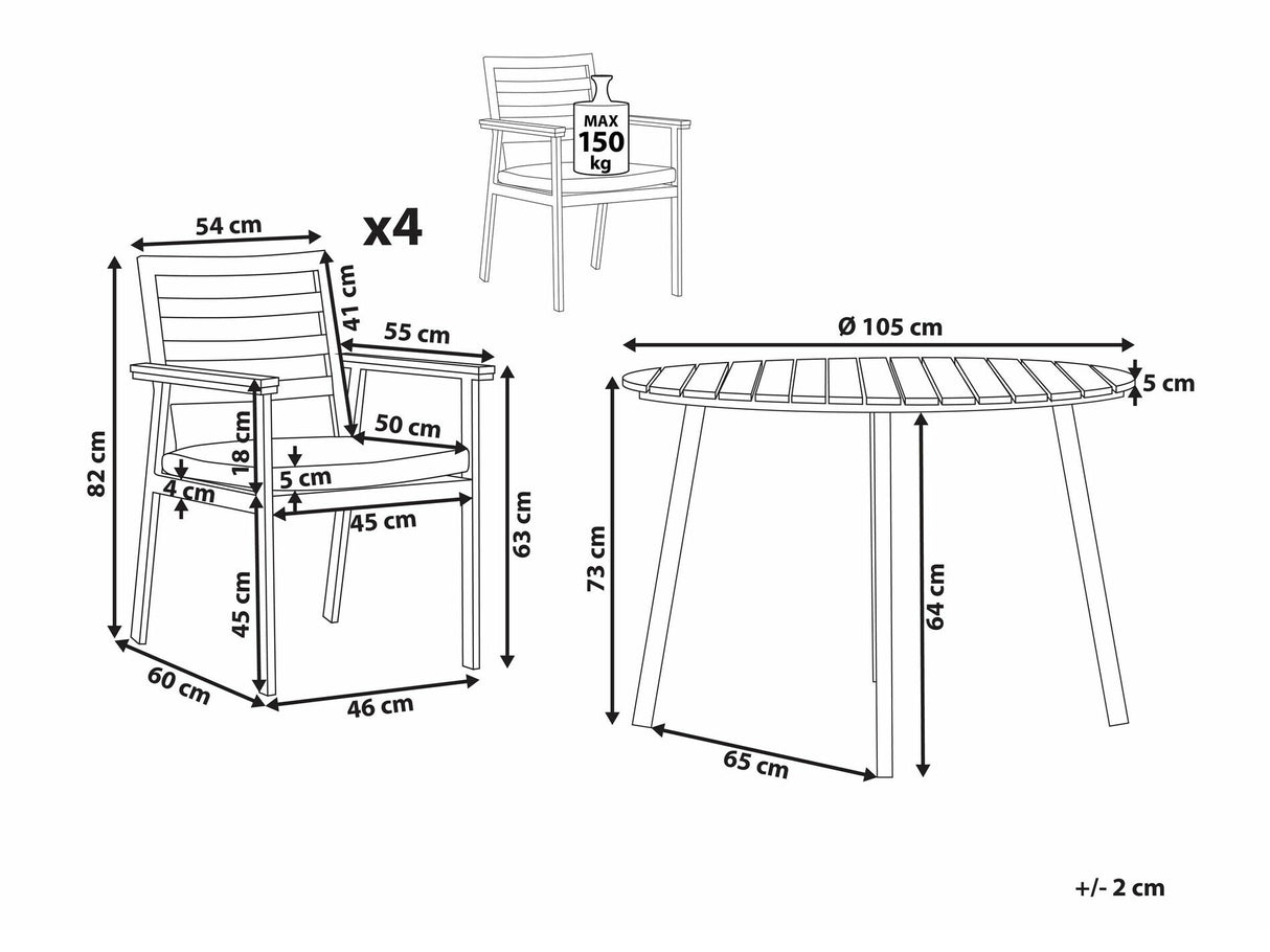 Stalo ir kėdžių komplektas 589074