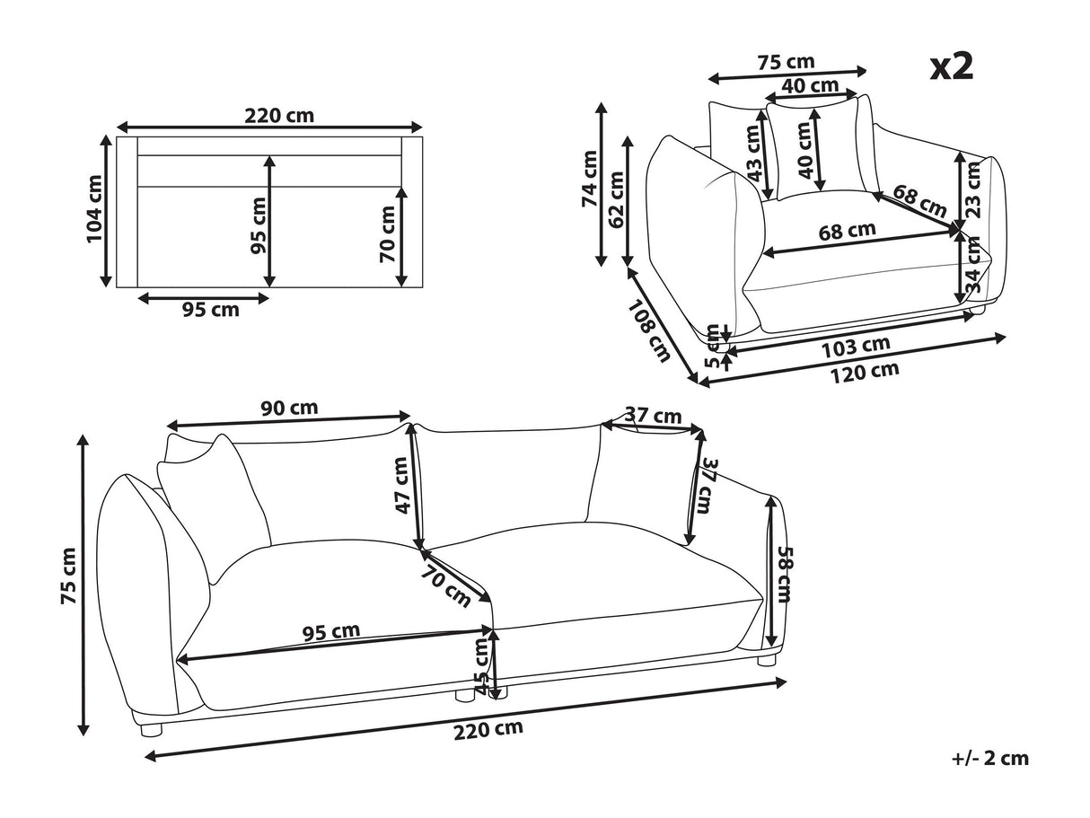 Minkštų baldų komplektas 595810
