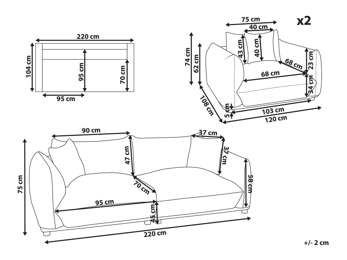 Minkštų baldų komplektas 595810