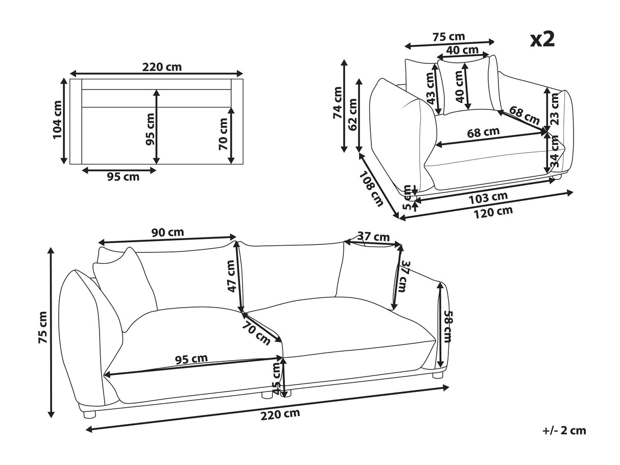Minkštų baldų komplektas 595810