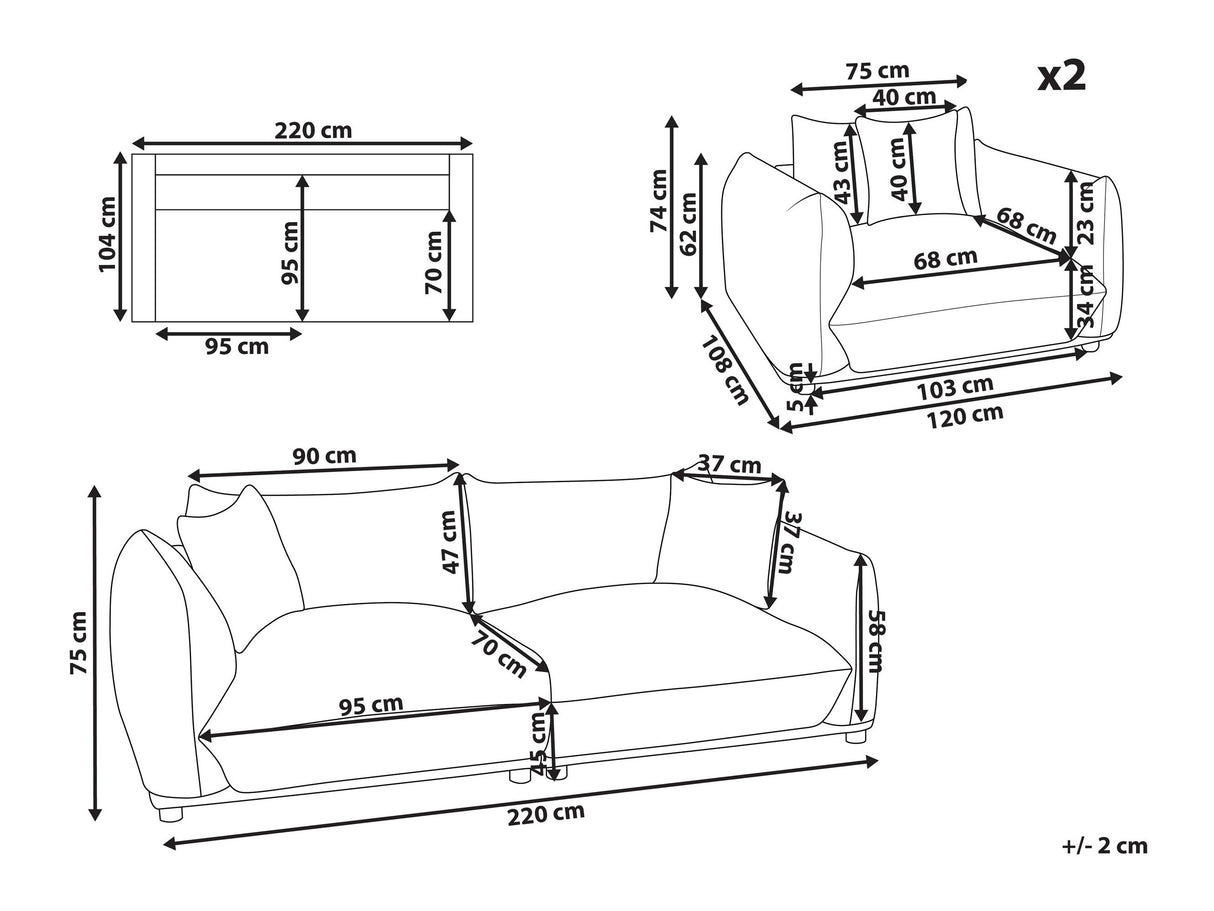 Minkštų baldų komplektas 595810