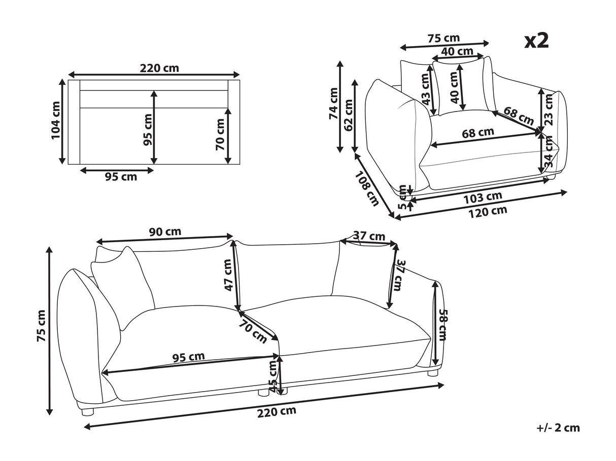 Minkštų baldų komplektas 595810