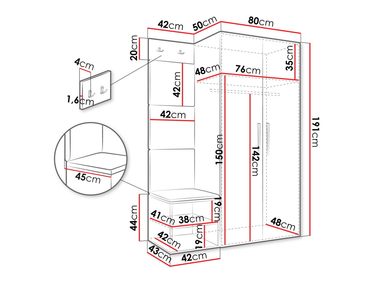 Prieškambario komplektas 597245