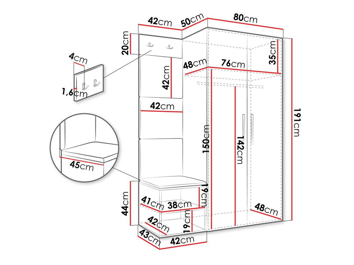 Prieškambario komplektas 597245
