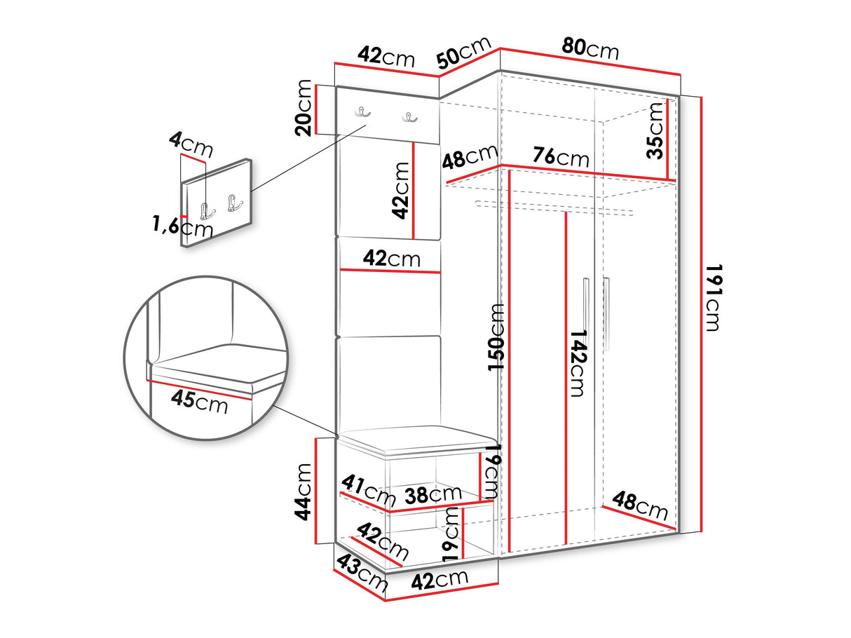Prieškambario komplektas 597245