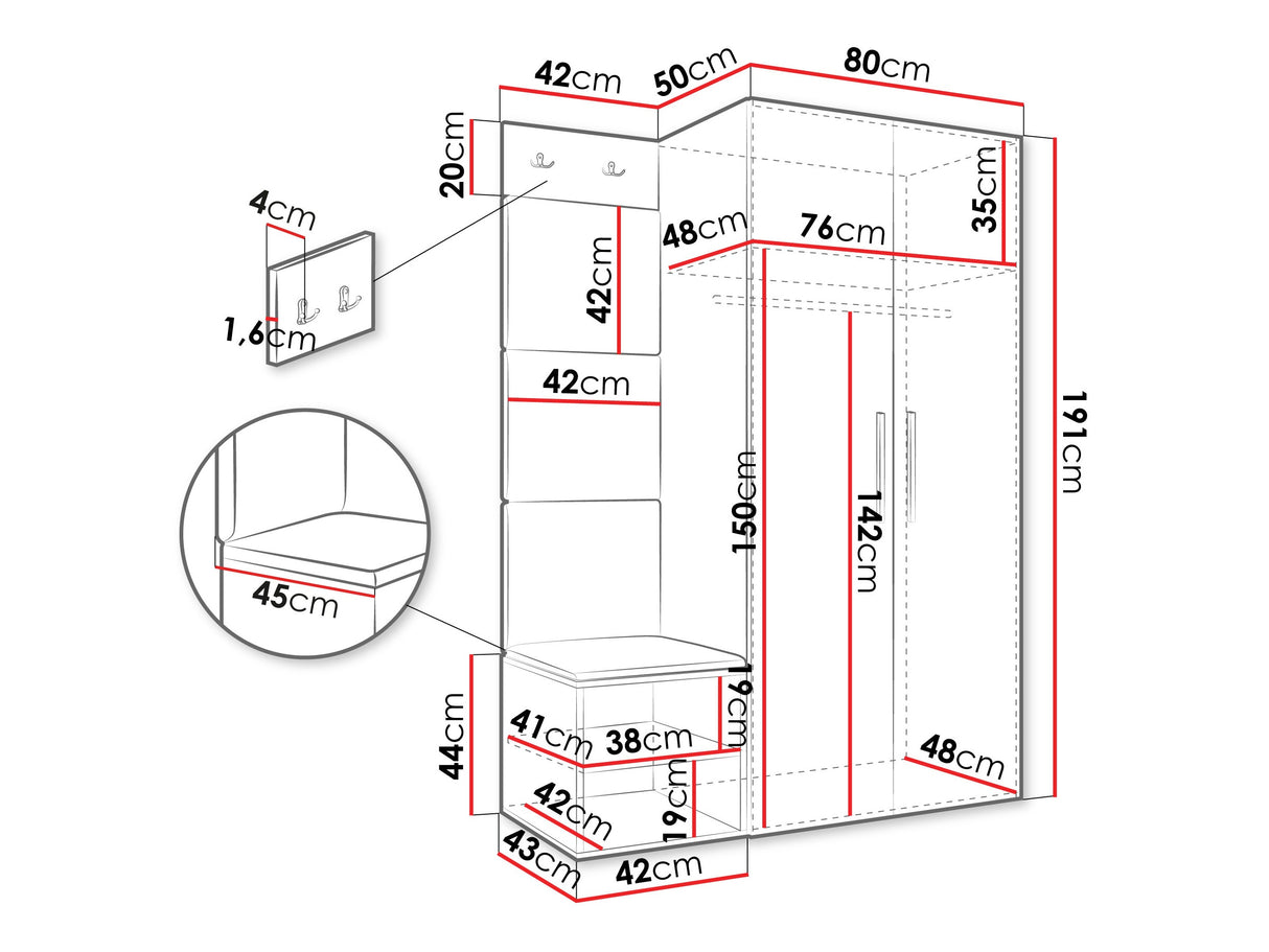 Prieškambario komplektas 597245