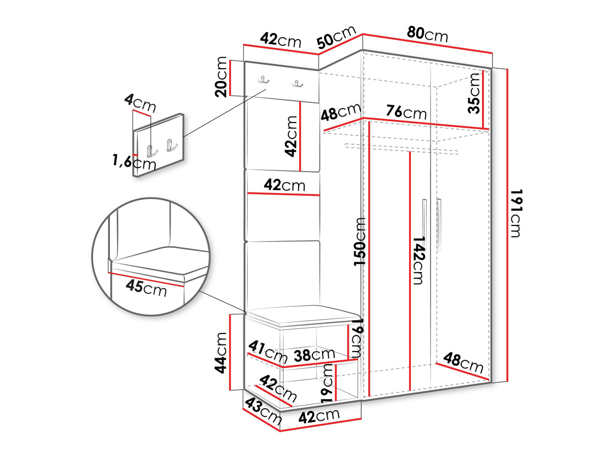 Prieškambario komplektas 597245