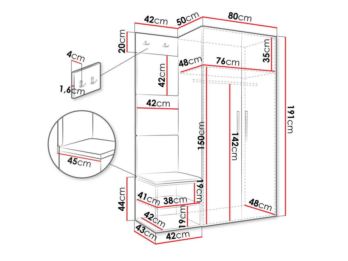 Prieškambario komplektas 597245