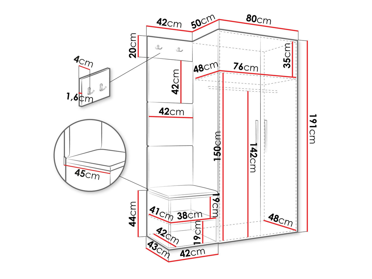 Prieškambario komplektas 597245