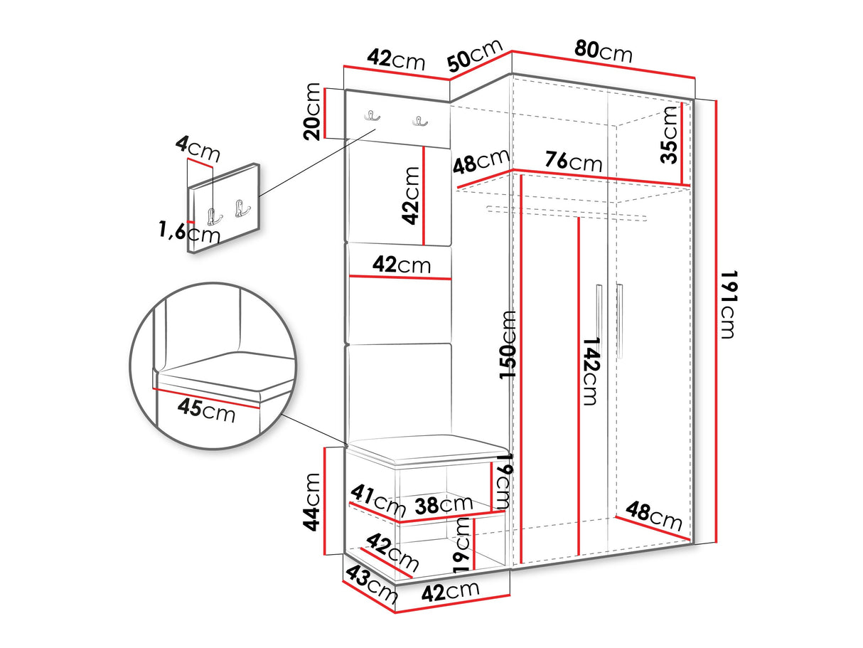 Prieškambario komplektas 597245
