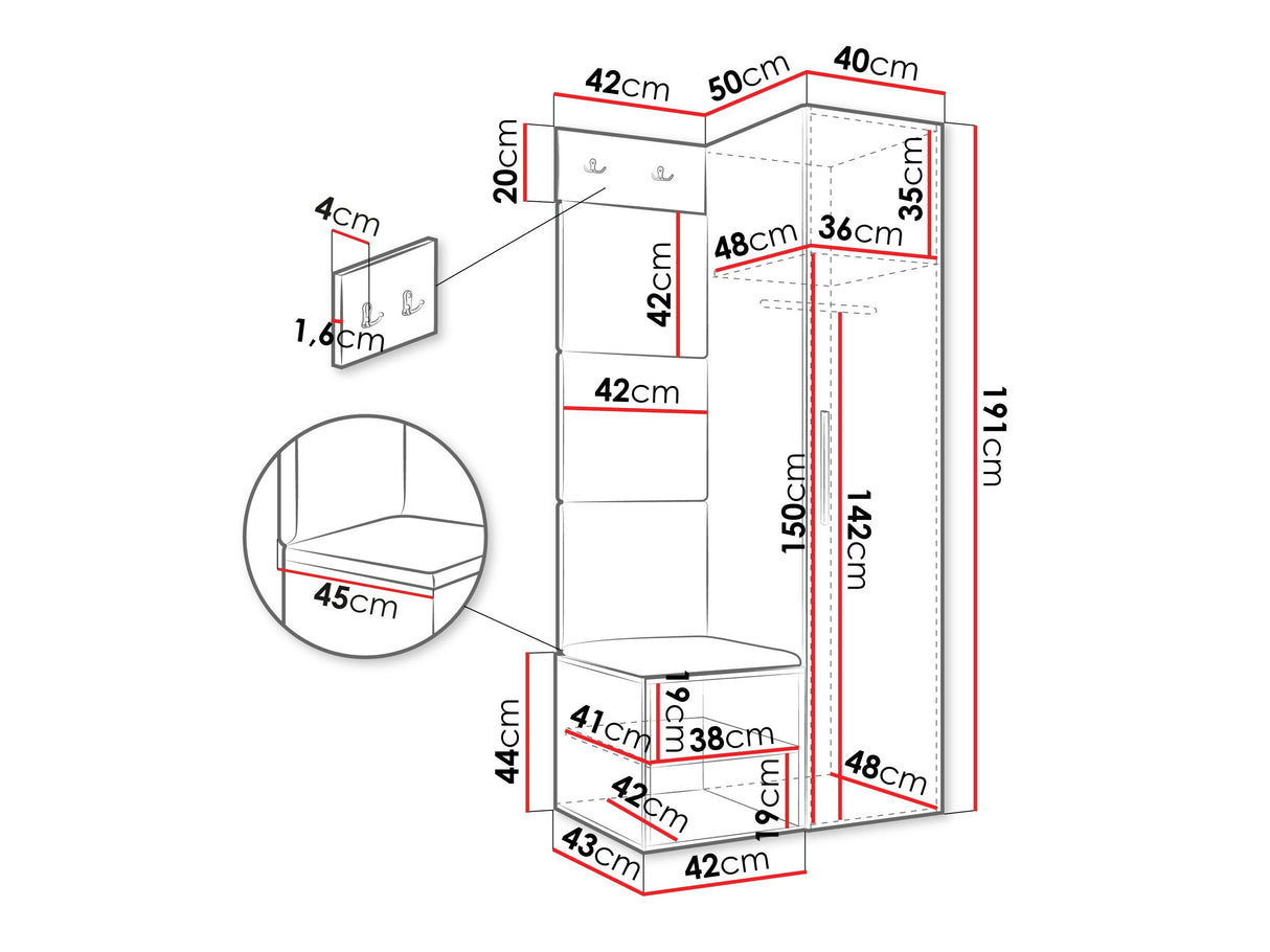 Prieškambario komplektas 597288