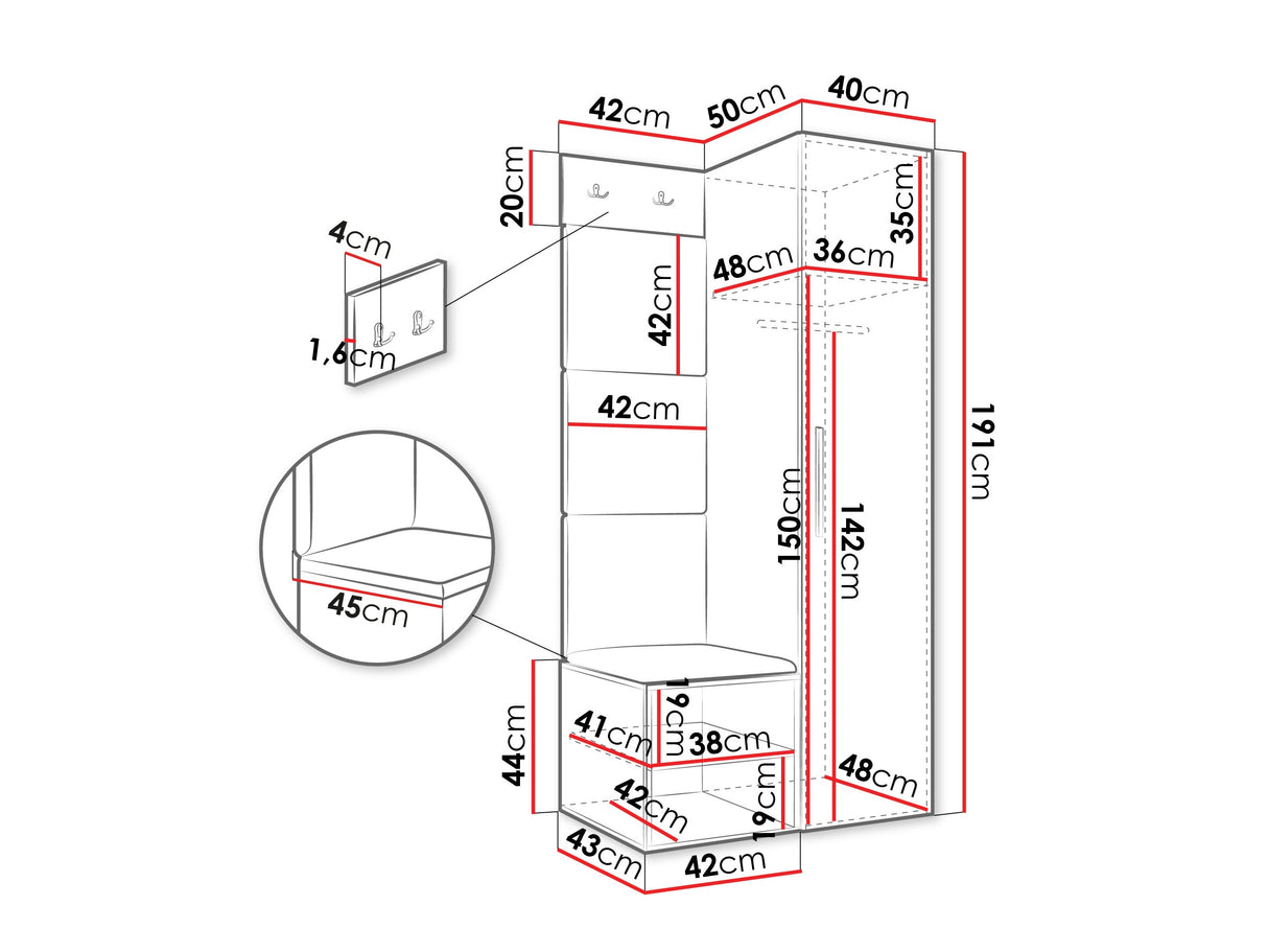 Prieškambario komplektas 597288