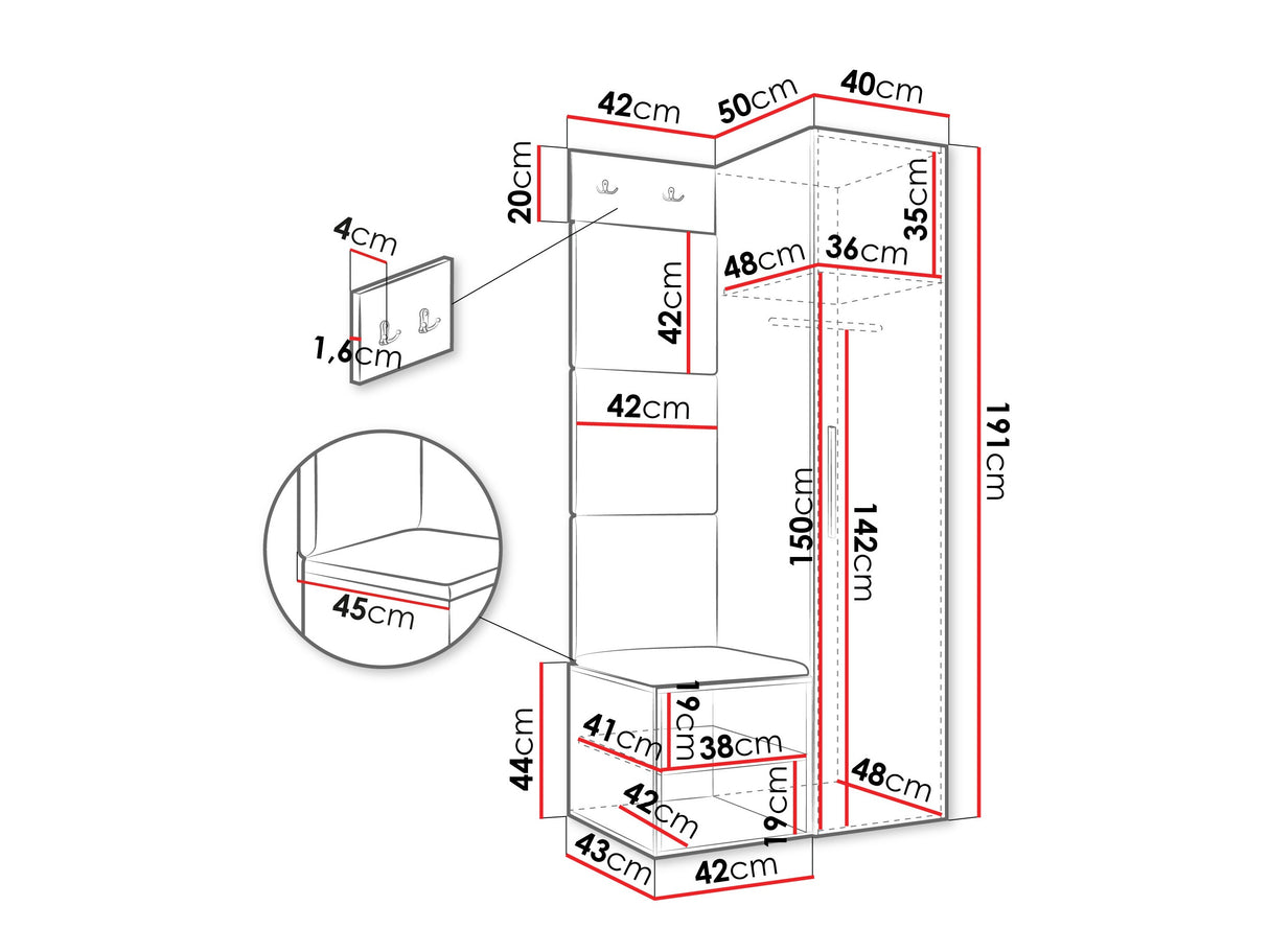 Prieškambario komplektas 597288