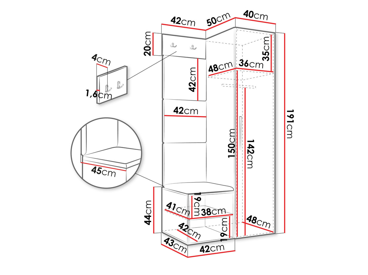 Prieškambario komplektas 597288