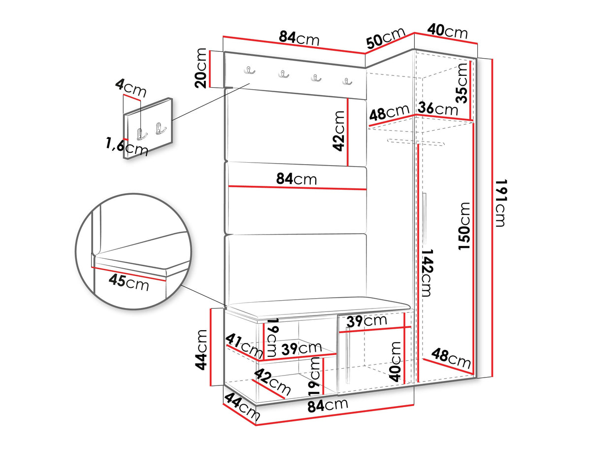 Prieškambario komplektas 597333