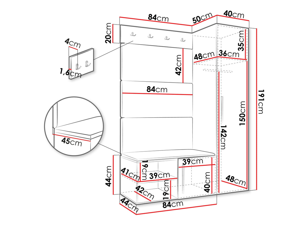 Prieškambario komplektas 597333