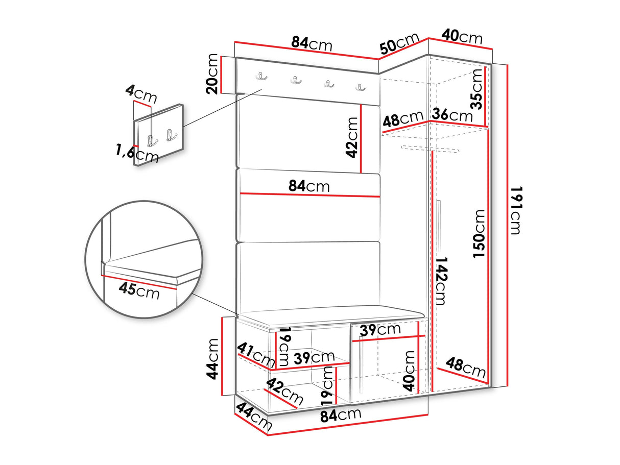 Prieškambario komplektas 597333