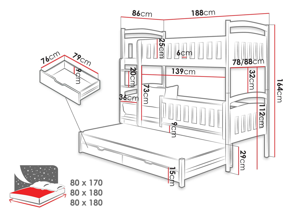Dviaukštė lova 597539