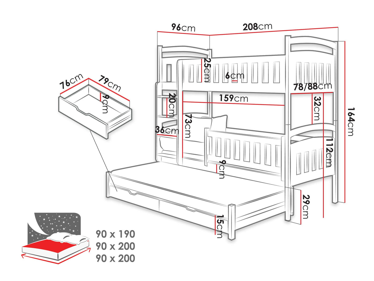 Dviaukštė lova 597548