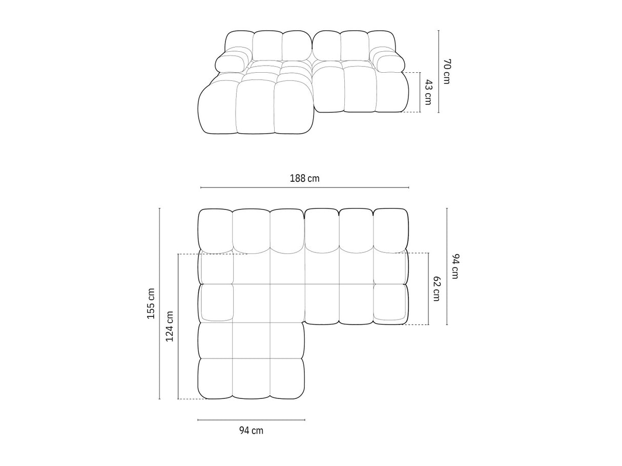 Modulinis minkštas kampas 540290