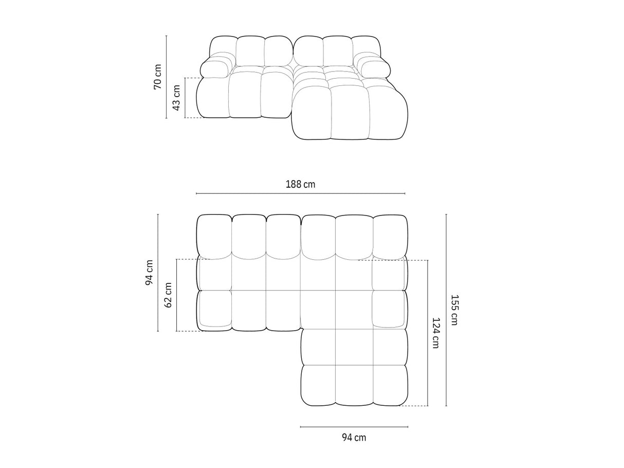 Modulinis minkštas kampas 540290