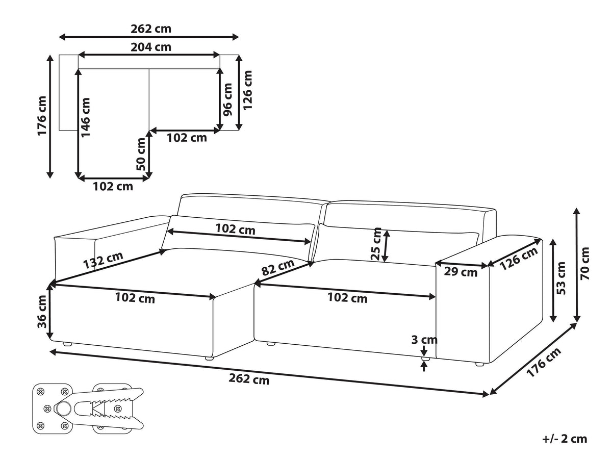 Modulinis minkštas kampas 605116
