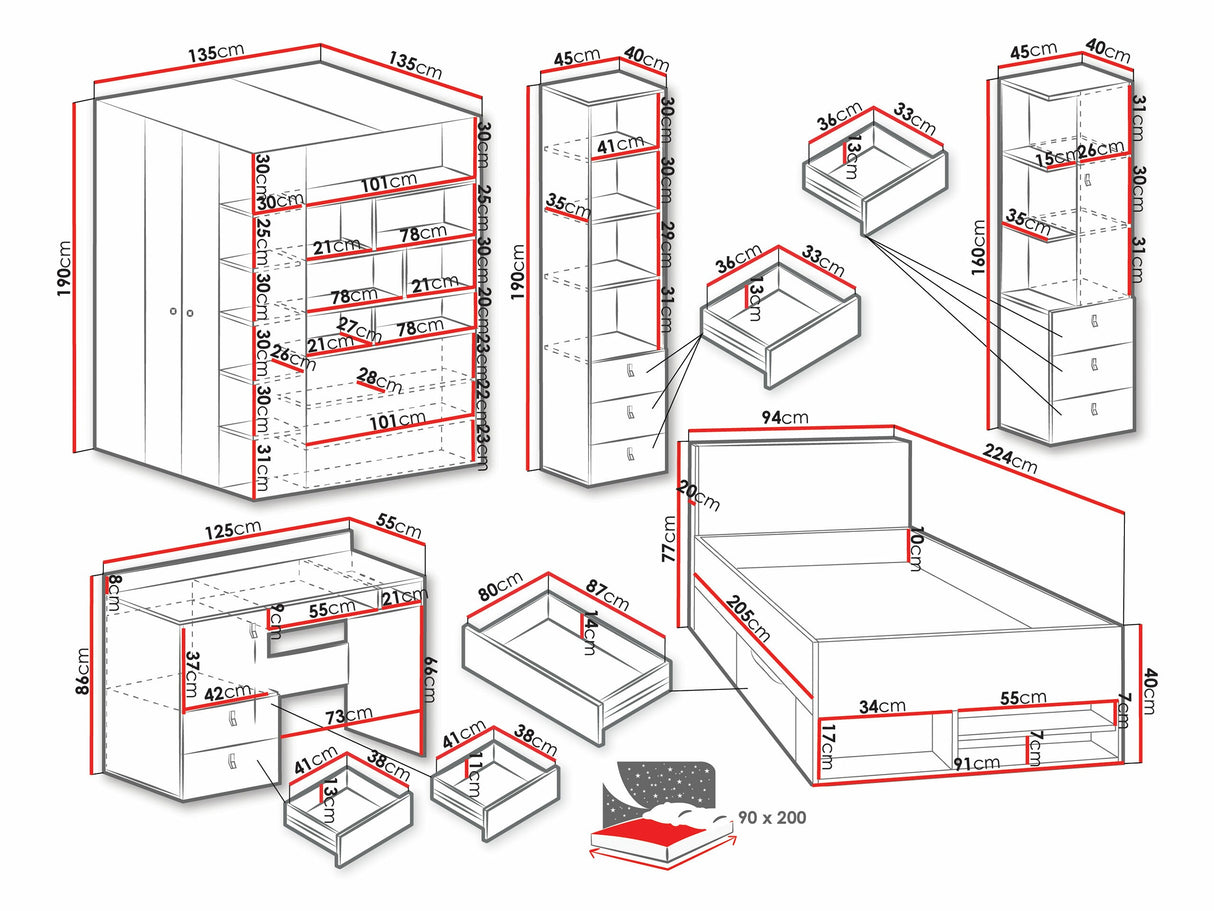 Vaikų kambario komplektas 473538 4332254