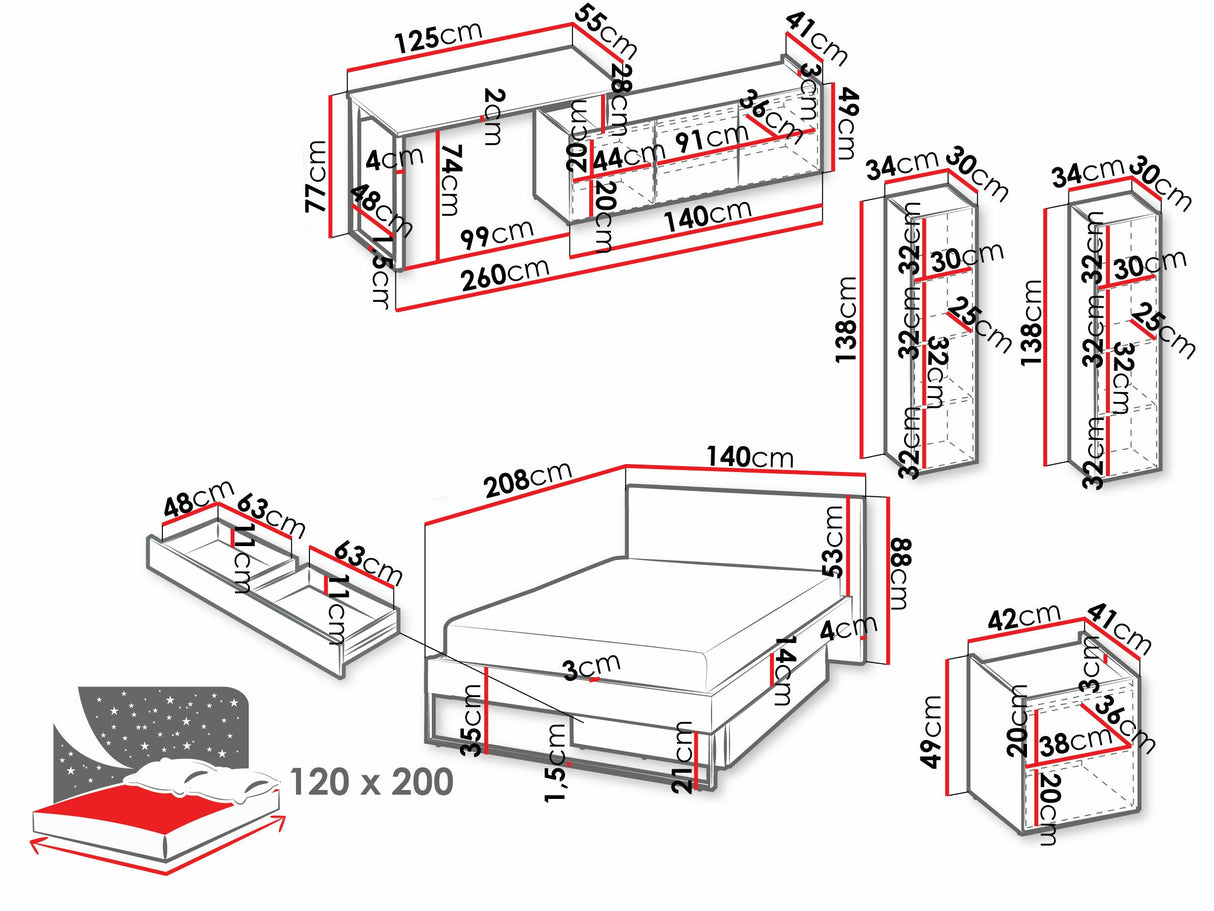 Miegamojo komplektas 559335 4404870