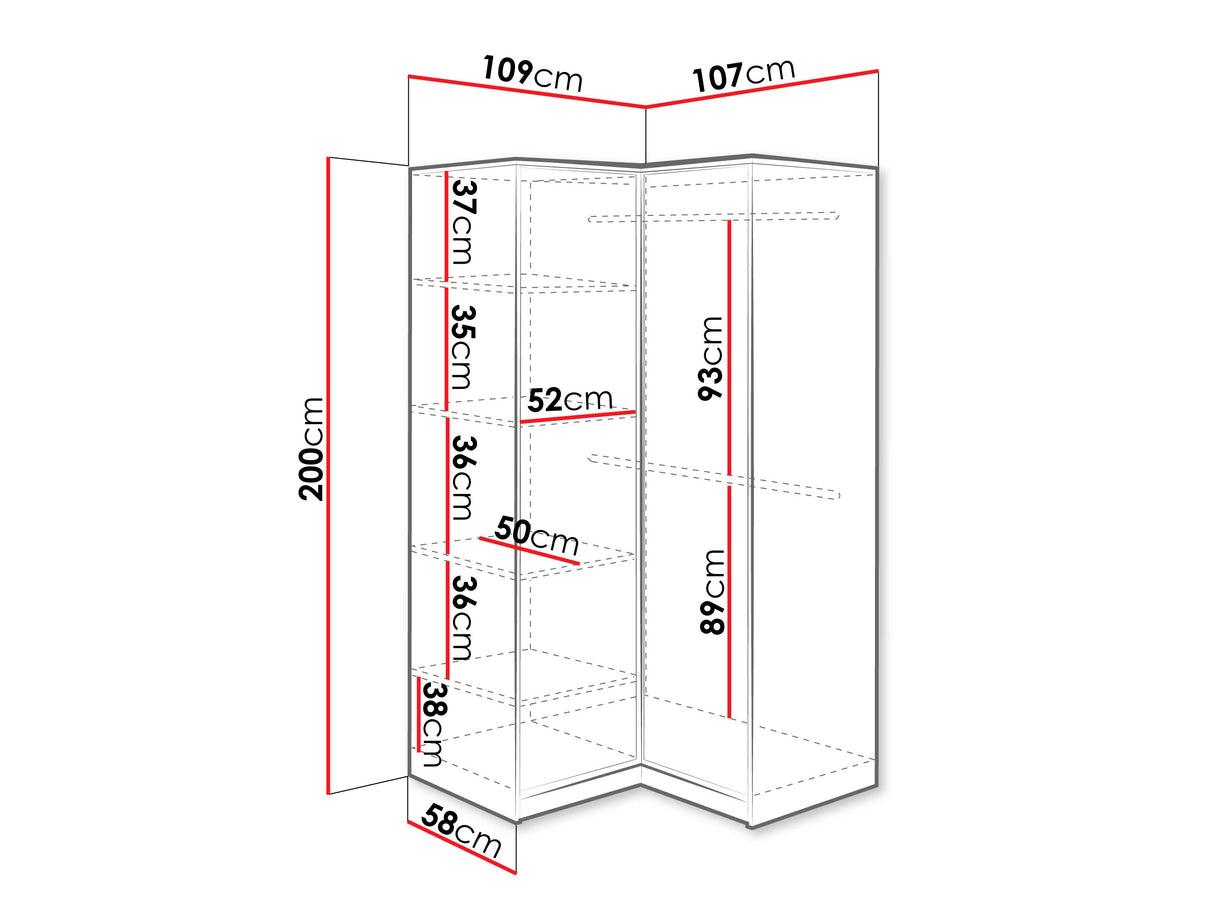 Kampinė spinta 627682